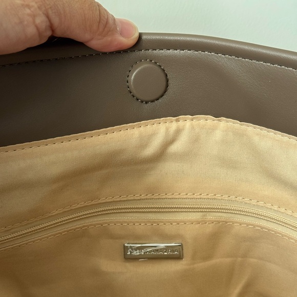 BCBGMaxAzria Taupe Shoulder Strap Funnel Flap Bag - Picture 7 of 7